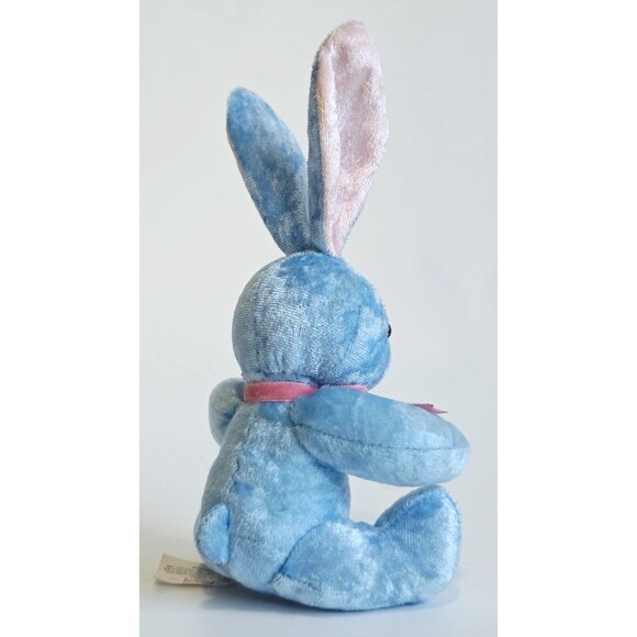 Billion Team Limited Bunny Rabbit Plush Blue Stuffed Toy Embroidered Carrot 7" - Picture 4 of 13